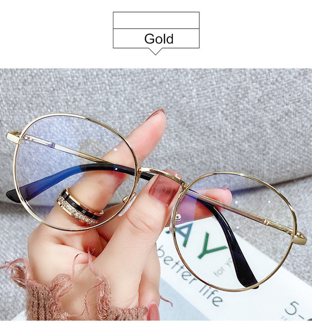 Prescription Eyeglasses Metal Frame Optical Computer Women Myopia Glasses Men Nearsighted Glasses-1.0-1.5-2.0-2.5-3.0-3.5To-6.0