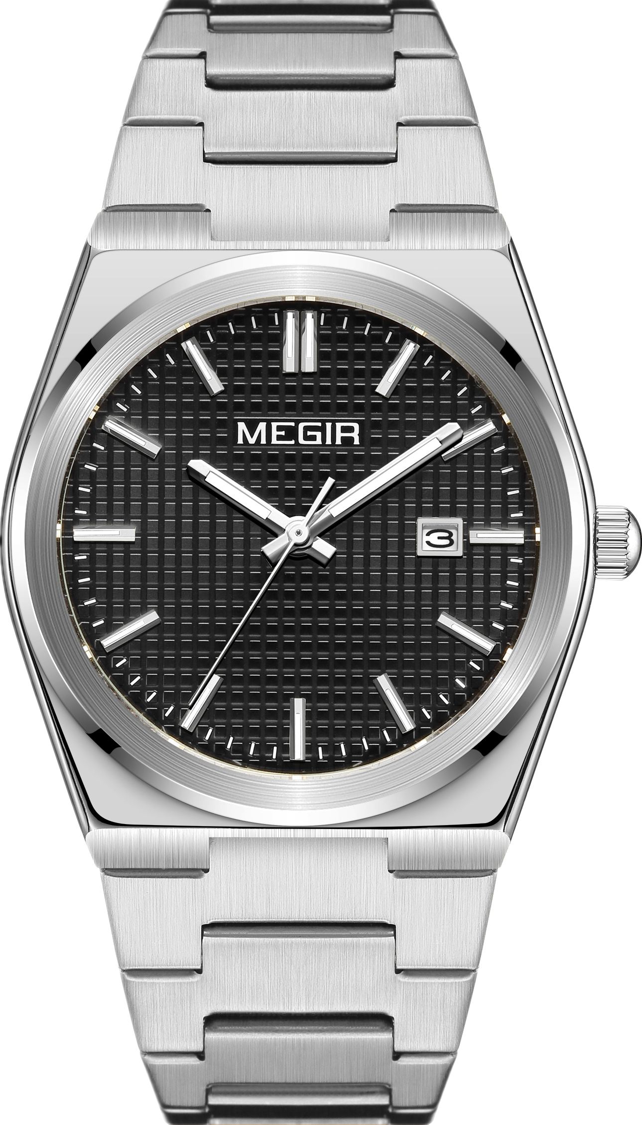 MEGIR Luxury Business Watches for Men Stainless Steel Strap Waterproof Calendar Male Quartz Wristwatch Clock Reloj Hombre 1086