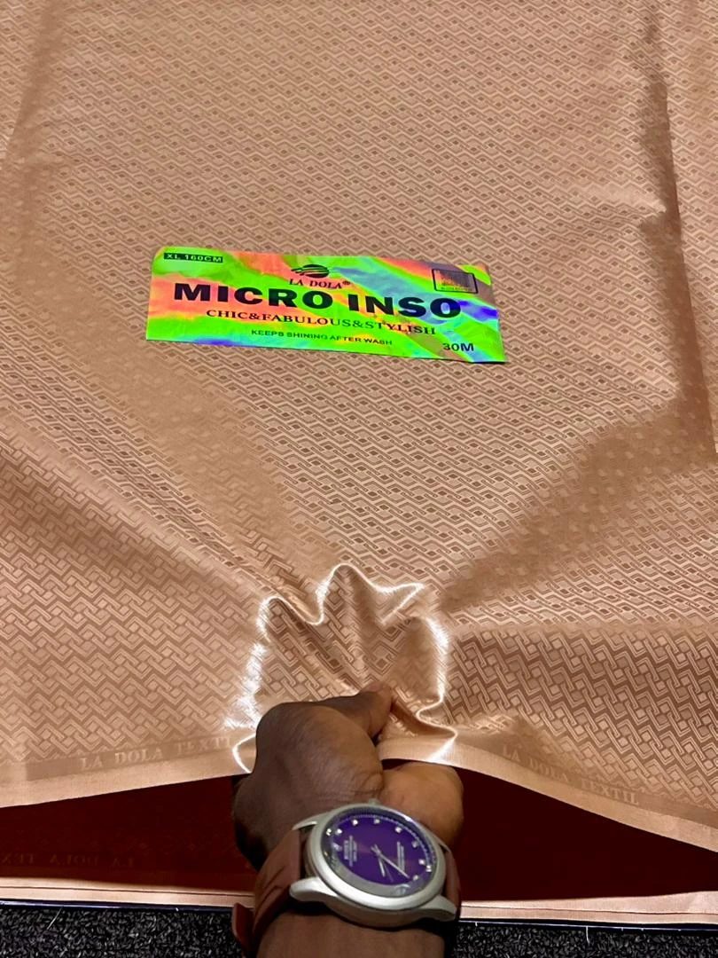 Maximum Radiance: La Dola Micro Inso Premium African Shadda – Chic & Fabulous High-Shine Men’s Textile (Sold by Meter)