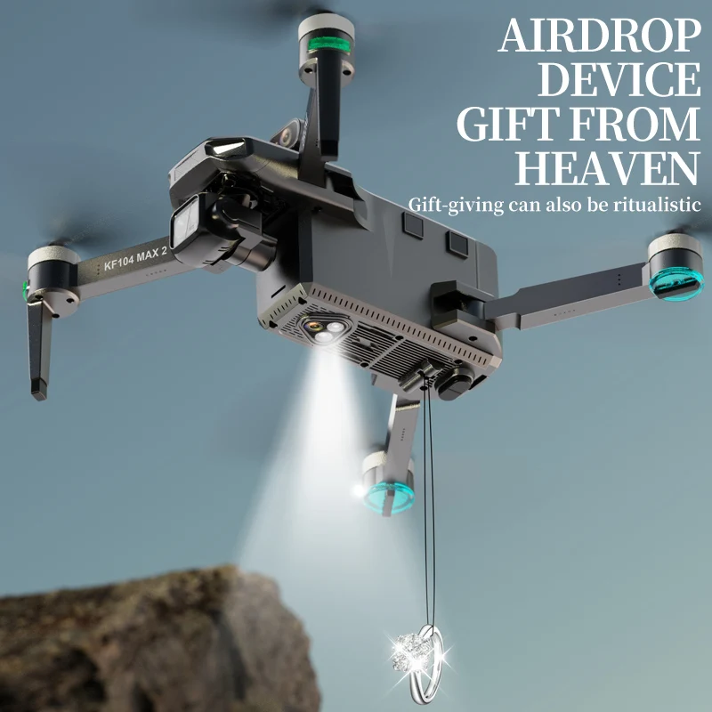 KF104 MAX2 Screen Control Drone 3-Axis Brushless Enhanced Pan Tilt+EIS Electronic Stable HD Camera Laser Obstacle Avoidance Dron