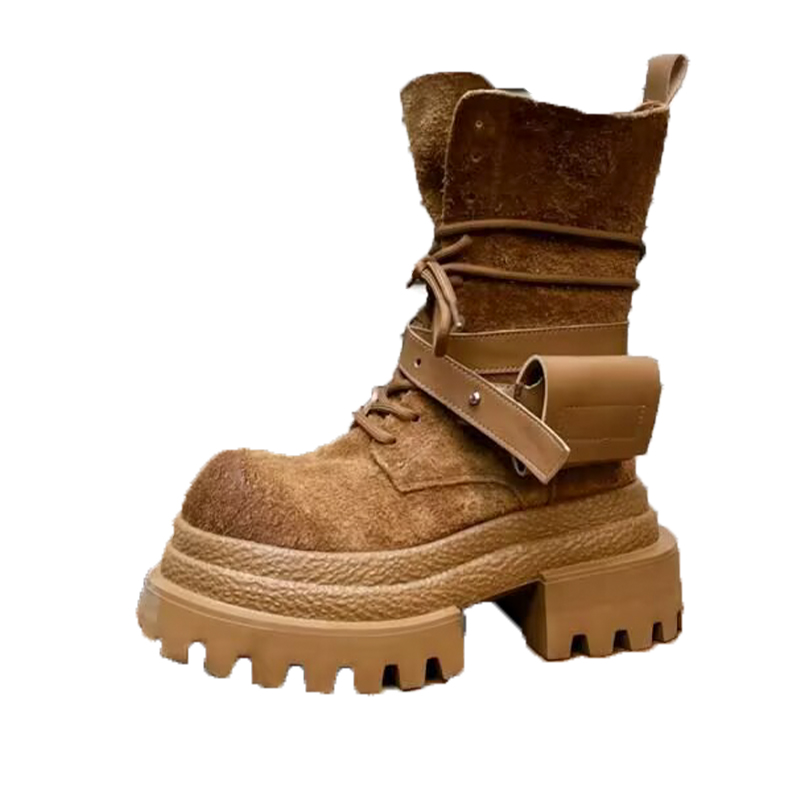 Women's Boots Flats Platform Designer Shoes Suede Fashion Dress Woman'ankle Boots Winter 2025 New Sport Mujer Motorcycle Boots