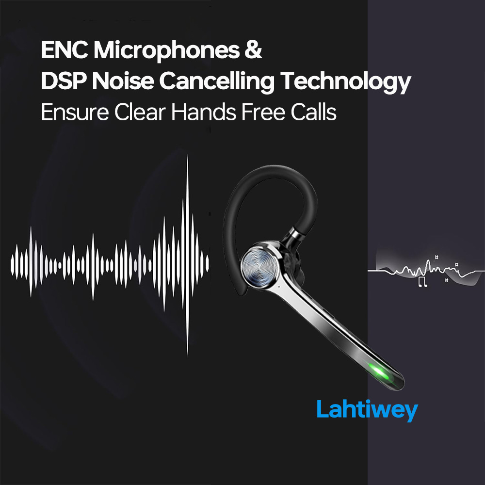 Bluetooth Headset V5.3, Wireless Earpiece with 500mAh Charging Case, 72H Talktime, Hands Free Noise Canceling Headphone with Mic