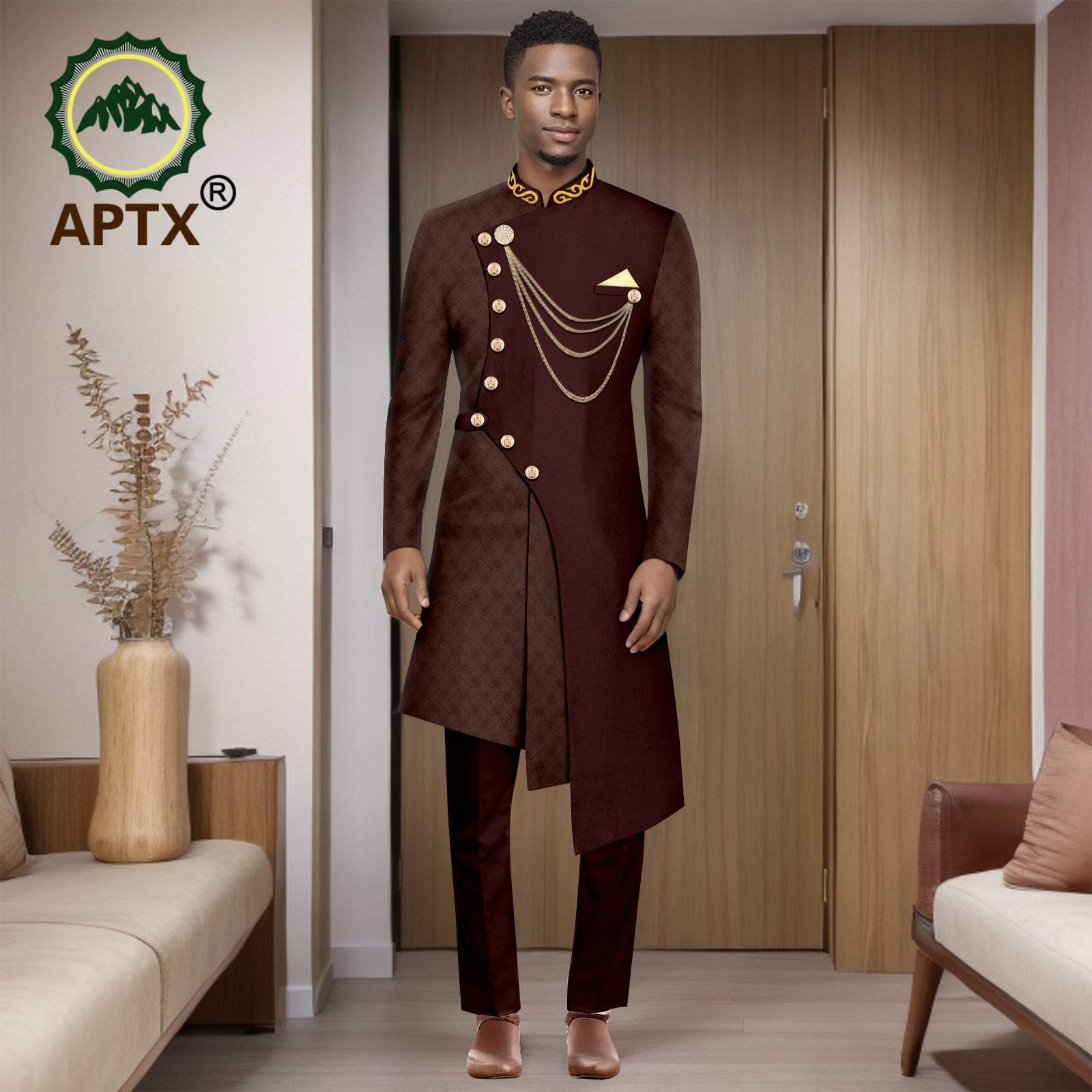 African Suits for Men 2025 Fashion New Two-piece (top + Pants) Men's Set Dashiki Outfits Party Wedding Guy Mens Clothes 2516001