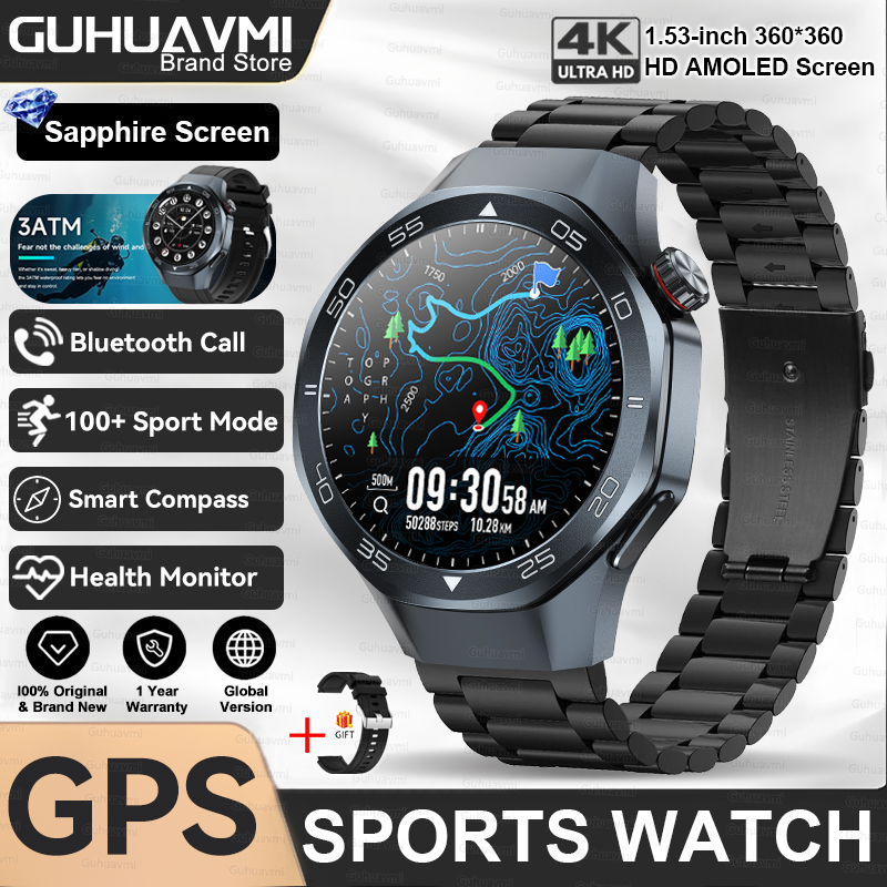 2025 New Watch 5 Pro High-end GPS Smartwatches Sapphire Glass Screen Build-in GPS Compass Men 3ATM Waterproof Sports Smart Watch