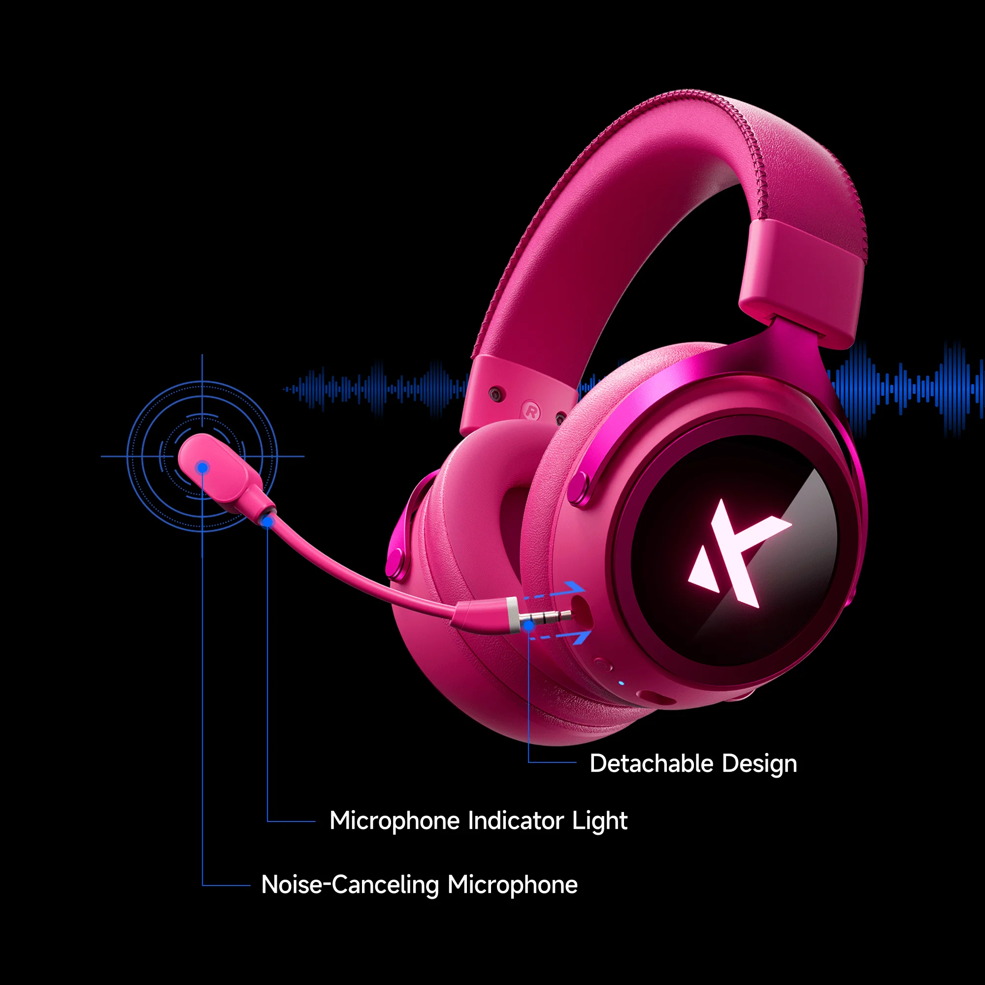 MCHOSE X9 Wireless Gaming Headset 7.1 Surround Sound Noise Canceling Mic Low 15ms Latency FPS Games E-sports Headphones