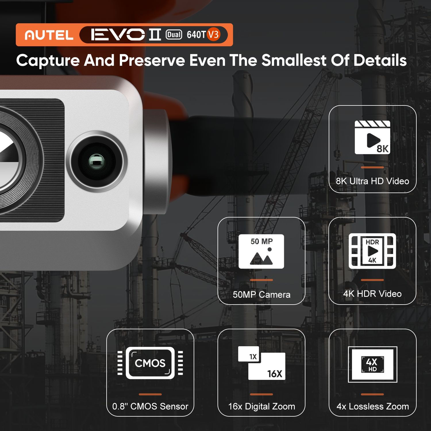 Autel Robotics EVO II Dual 640T V3 Drone 6K Professional 640x512 Thermal Imaging Drones with 7.9" Smart Controller Rugged Bundle