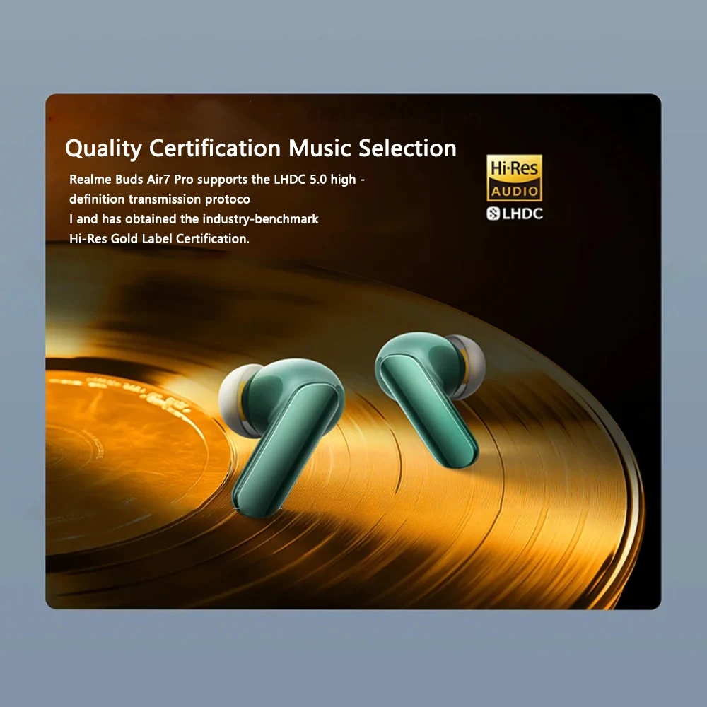 Global Version realme Buds Air 7 Pro 53dB Active Noise Cancelling True Wireless Earphone 48Hour Battery Bluetooth 5.4 Headphone