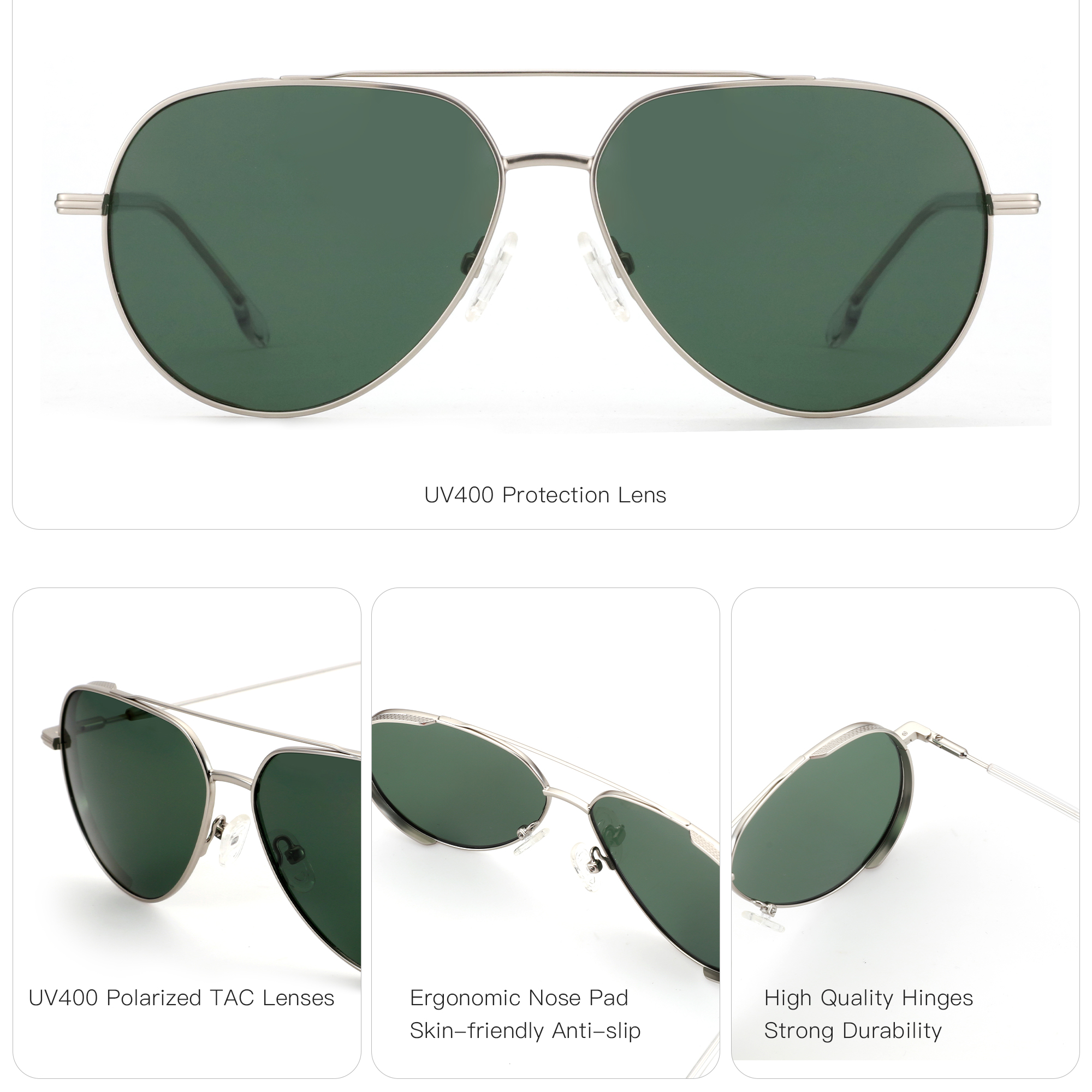 ZENOTTIC XL Size Fashion Aviator Prescription Sunglasses for Men Metal UV400 Polarized Progressive Optical Sun Glasses