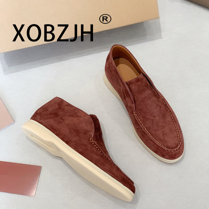 No Logo-Luxury Designer Warm Winter Boots 2025 New Men's Suede Leather Winter Trends Casual Flat Shoes Comfort Walking Shoes