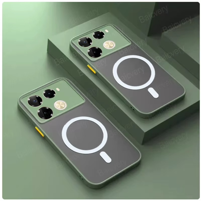 Phone Case For infinix Note 40 Pro Plus 5G Note4G X6851 X6852 X6853 Magnetic Transparent Matte TPU Wireless Charging Cover