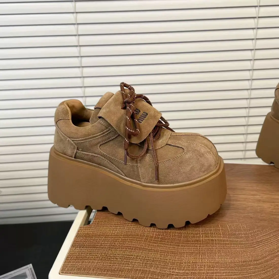 New Arrival Retro Matte Leather Women's Flats Thick Bottom Platform Casual Bread Shoes Autumn Winter Trendy Turn-down Collar