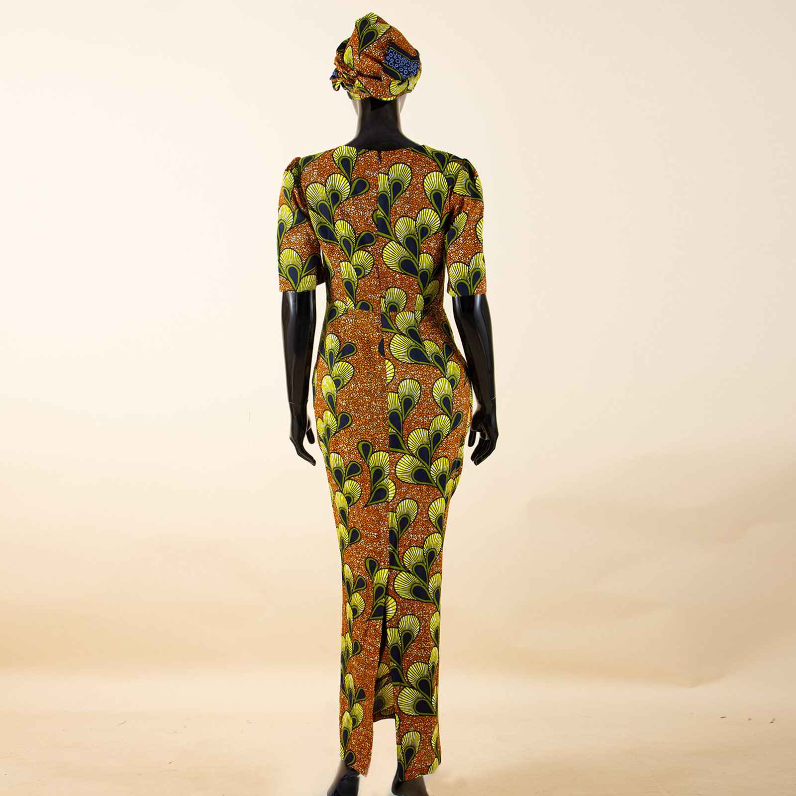 Party Gown African Dresses for Women Slim Fit Short Sleeve Dress Evening Vestidos with Headwrap Dashiki Ankara Print 2525071