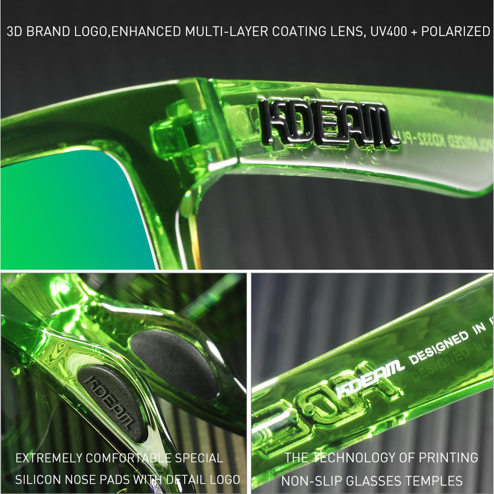 KDEAM Large Size Square Men's Sunglasses Polarized Photochromic Oversized Sun Glasses Fashion Women Shades Upgraded Edition