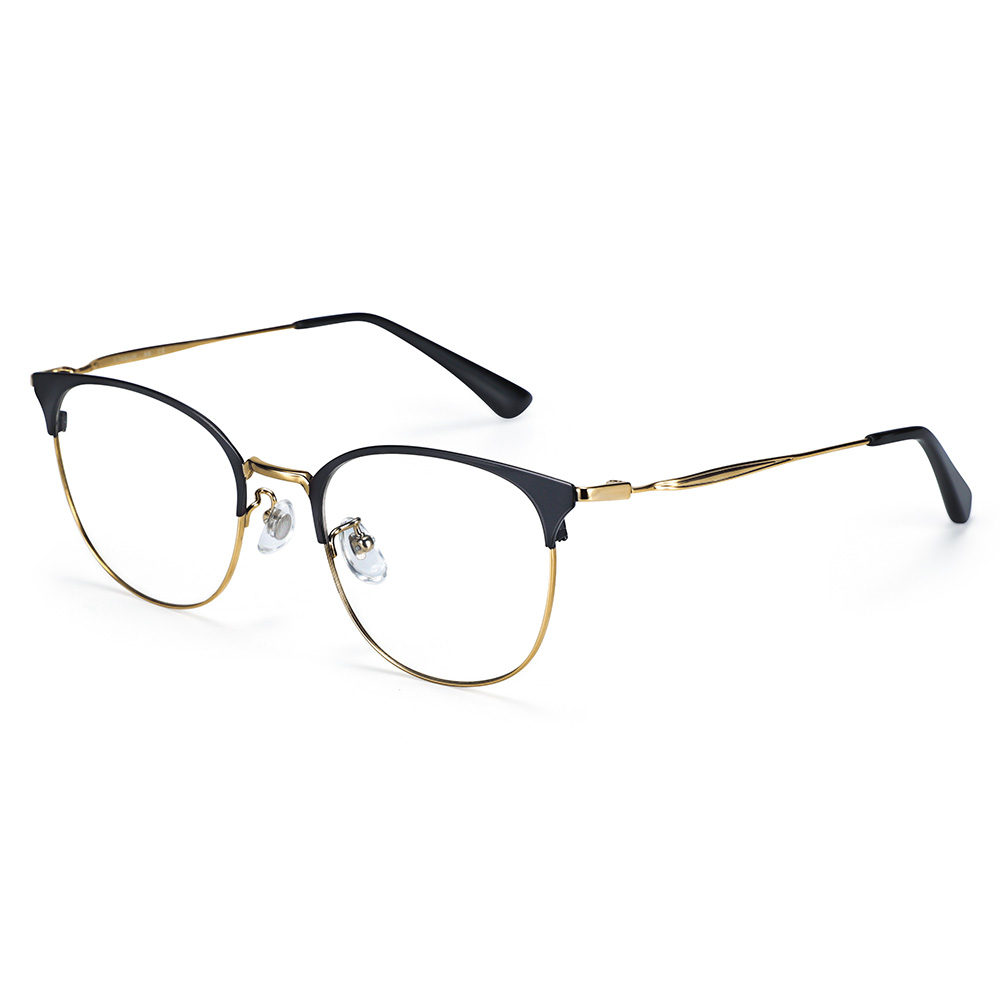 ZENOTTIC Titanium Prescription Glasses Men Women Retro Half Frame Optical Myopia Eyeglasses Anti Blue Ray Photochromic Eyewear