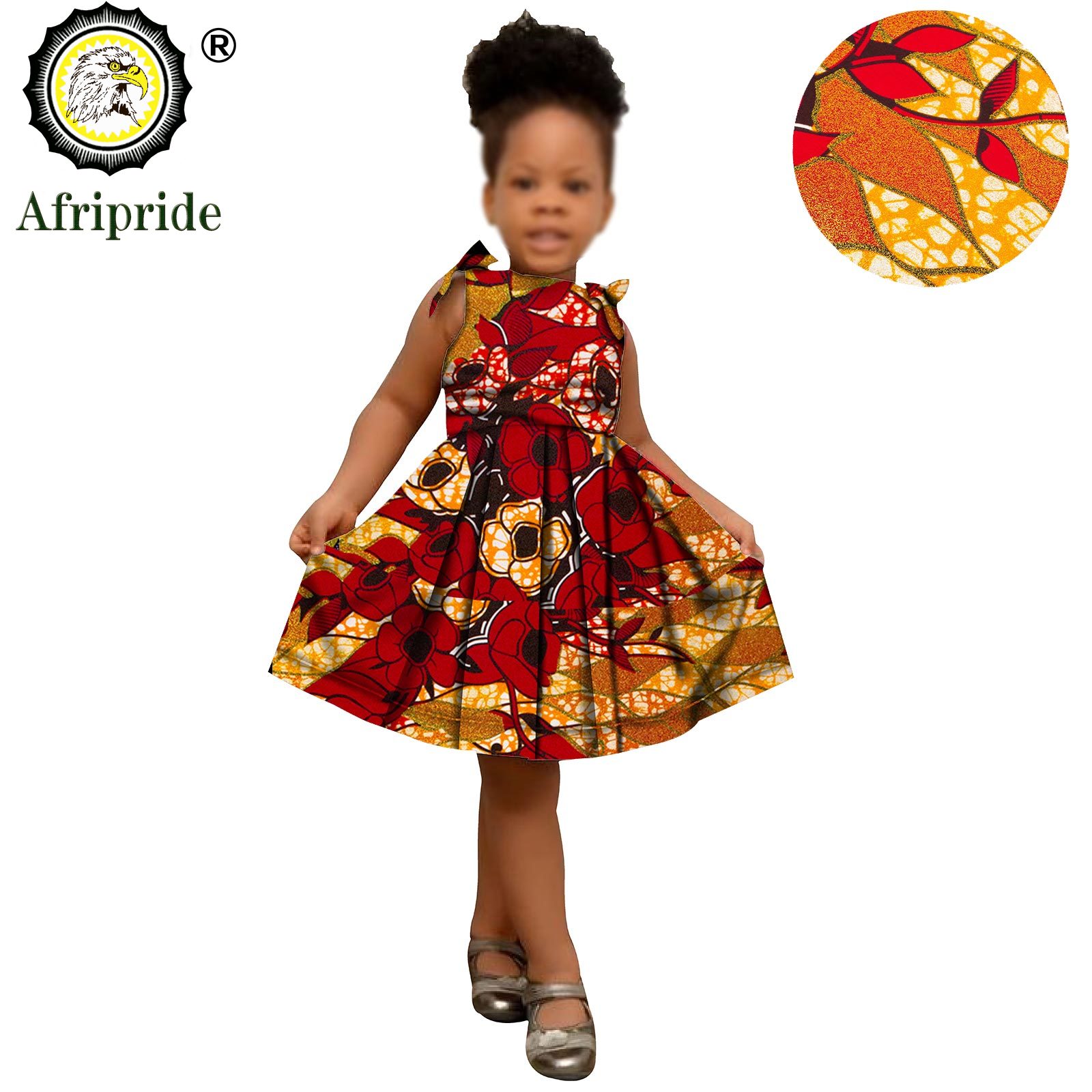 2025 African Children Clothing Kids Dashiki Ankara Print Dresses Sleeveless Lovely Mini Dress for Girl AFRIPRIDE S1940005