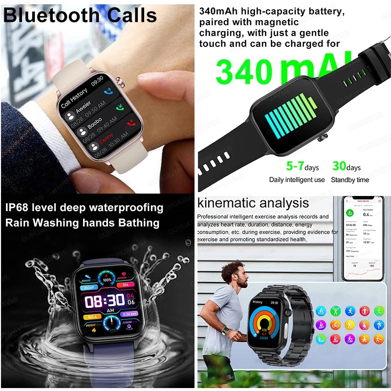 2025 New For XIAOMI ECG+PPG Blood Fat Uric Acid Health Smartwatch Men Women Heart Rate Blood Pressure Bluetooth Call Smart Watch