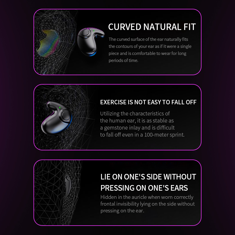 Wireless Sports Bluetooth Headphones Highend Tws Dual Ear Sleep In Ear Md538 Mini Painless Call Noise Cancelling Thin Headphones