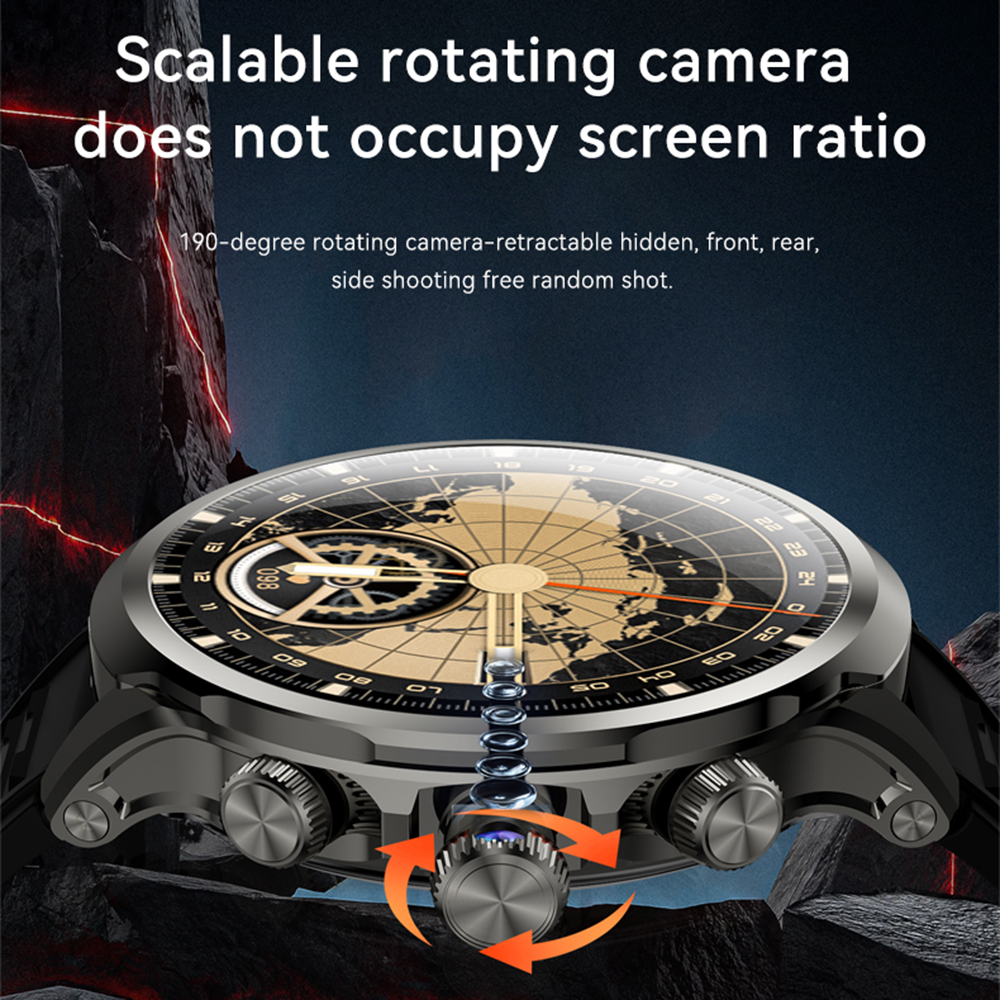 5G/4G Smart Watch 1.95 inch 680*680 AMOLED Screen 8GB+128GB RAM 900W Camera GPS WIFI Google APPS Download Android 9.0 Smartwatch