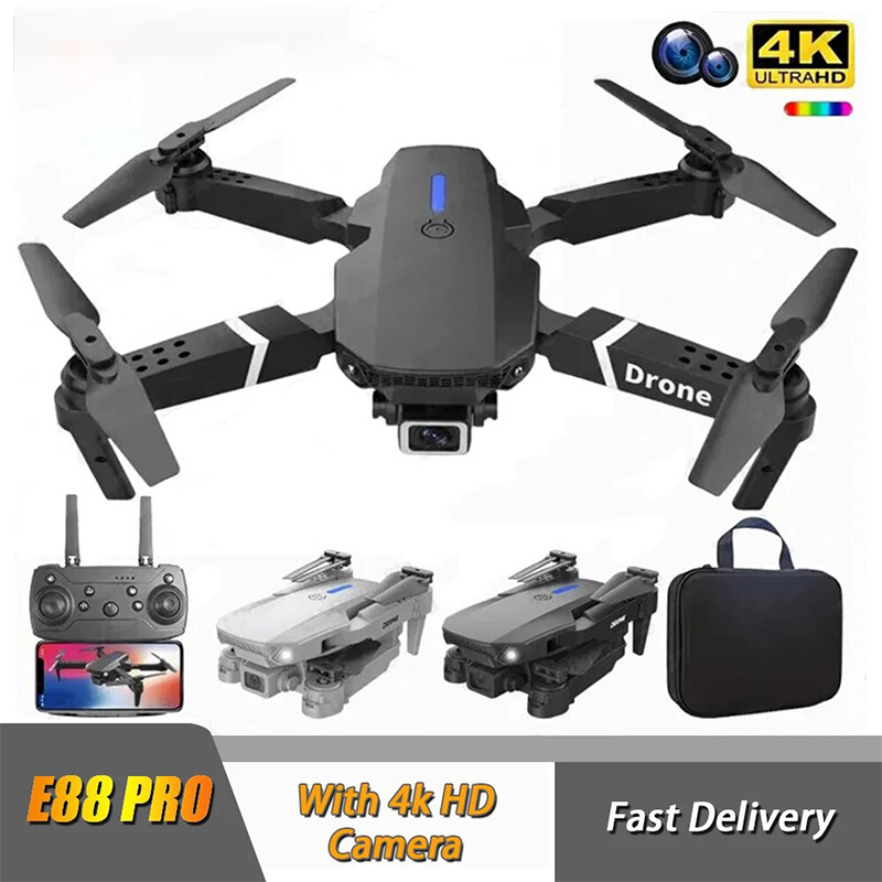 Height Hold Gift Toy 2024 E88Pro RC Drone 4K 1080P Wide Angle HD Camera Foldable Helicopter WIFI FPV