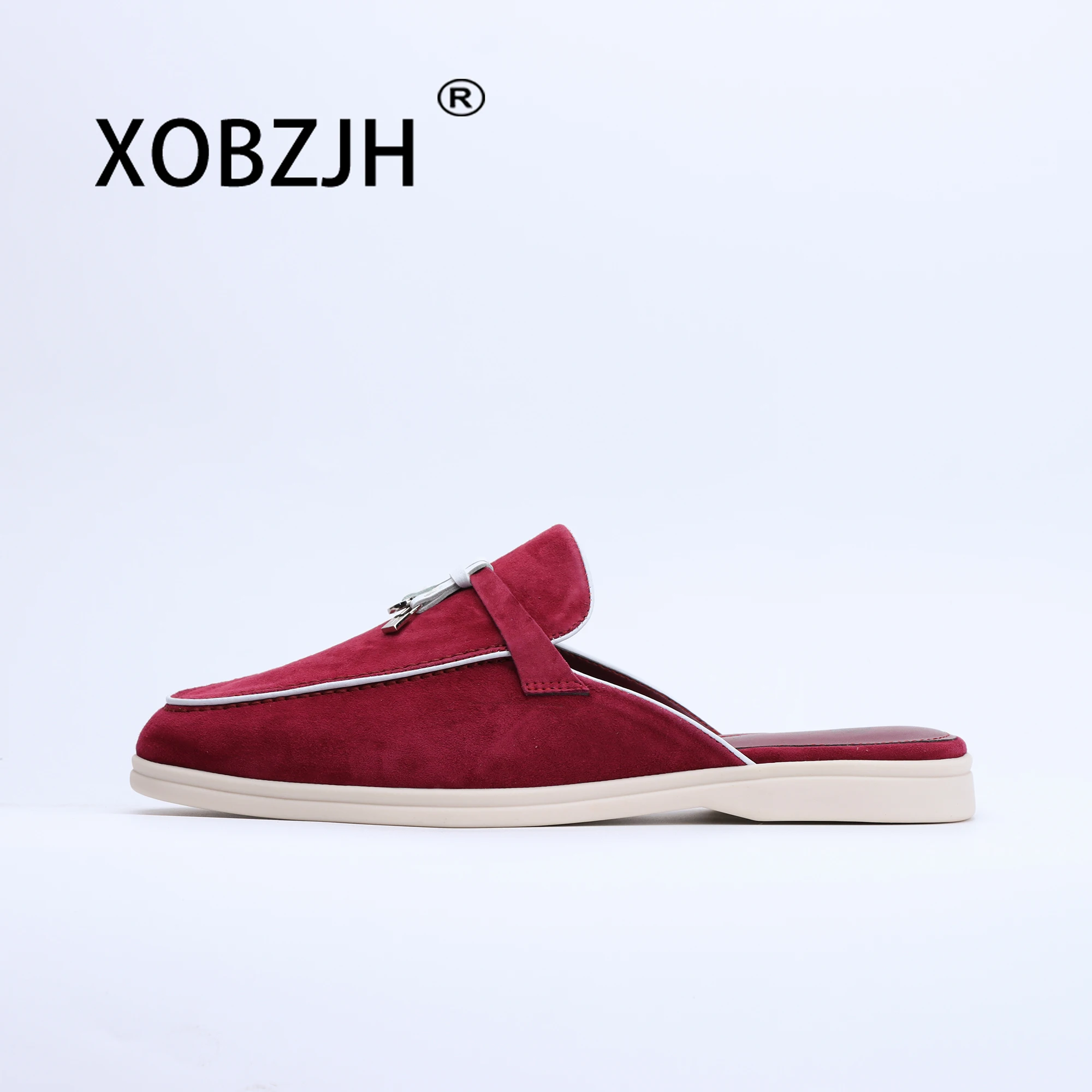 No Logo-Luxury Designer Tassel Suede Leather Loafers for Women 2025 Slip On Slippers Flat Shoes Work Walking Shoes High Quality