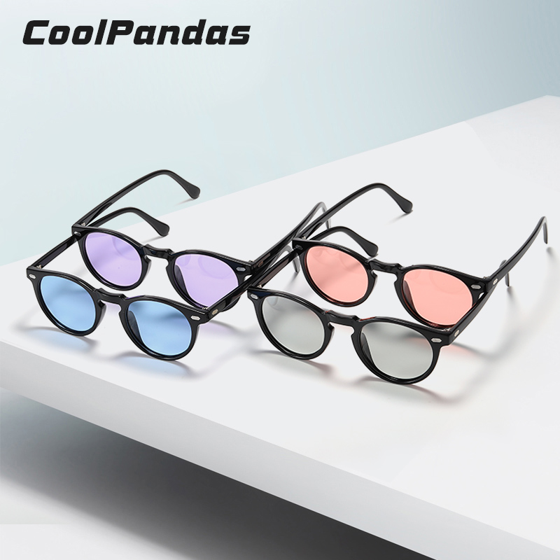 CoolPandas Unisex Photochromic Sunglasses Polarized Men Women Driving Glasses TR90 Small Round Lens Anti-Glare lunette de soleil