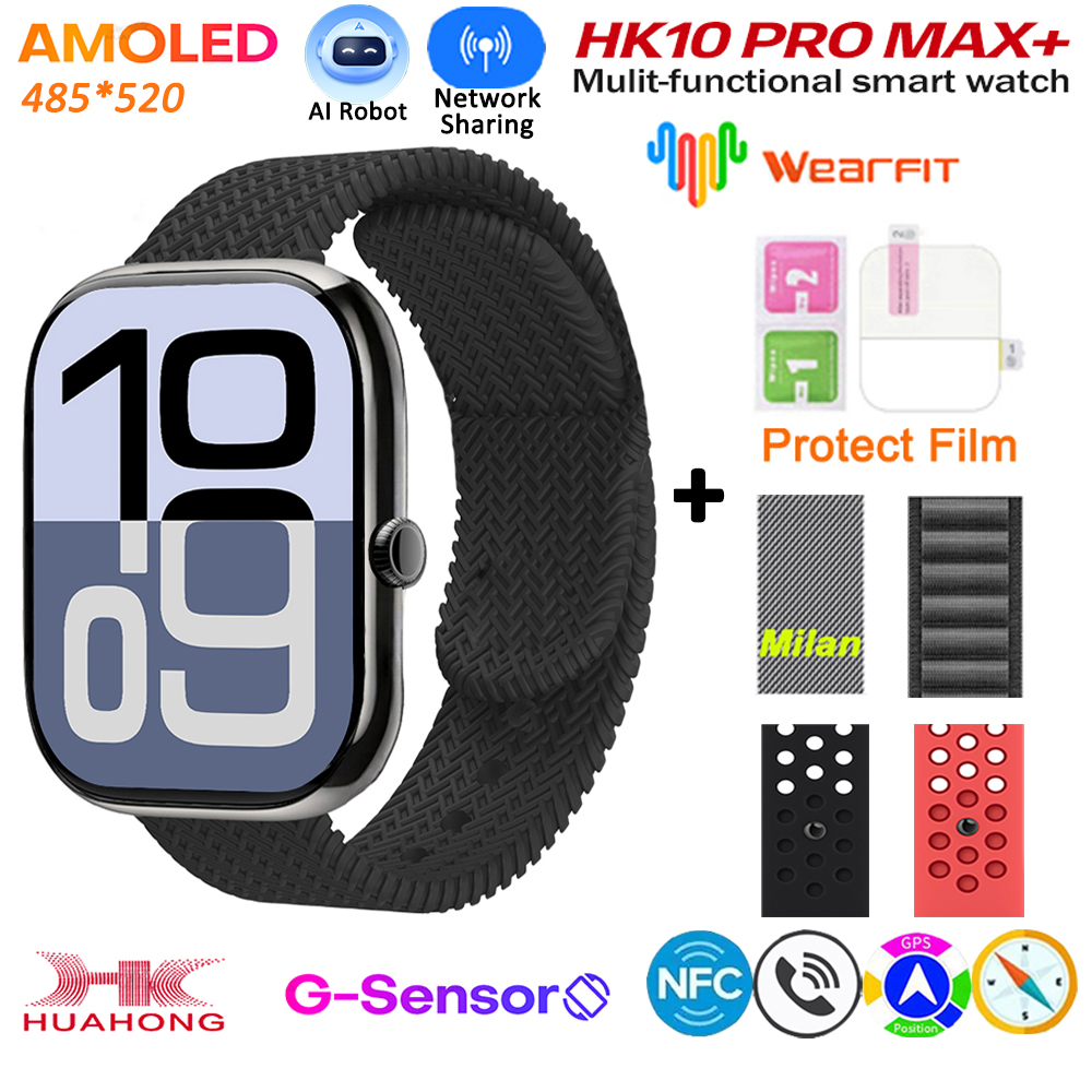 2025 HK10 Pro Max Plus GEN2 SmartWatch Original Series 10 AI ROBOT AMOLED NFC Compass GPS 4GB Local Album Music Network Watch