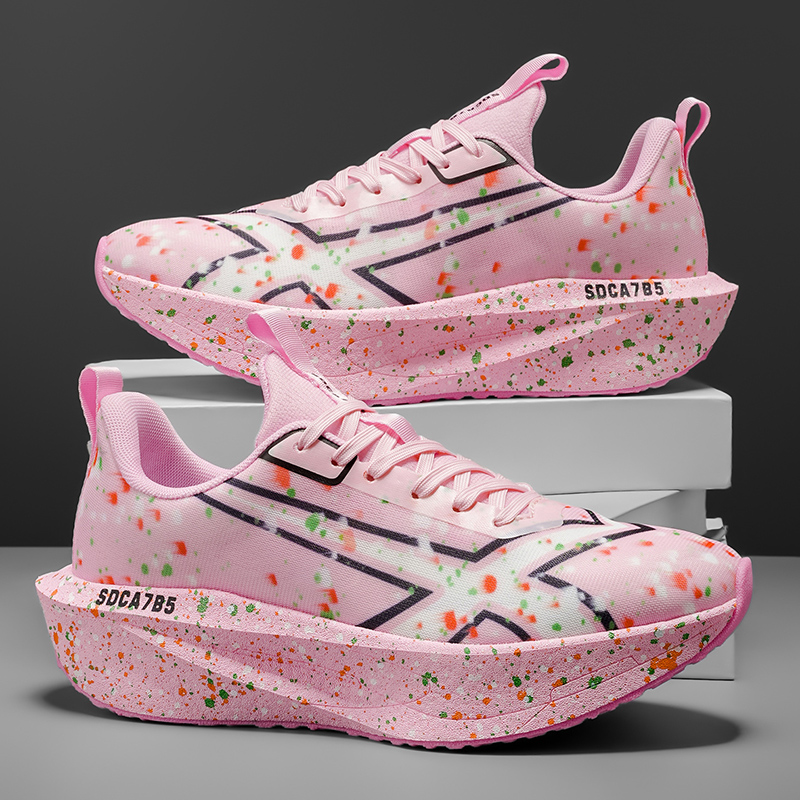 Men's Breathable Road Running Shoes - Shock-Absorbing and Wear-Resistant Soles, Eva Cushioning Pads, Lightweight Low-Top Sneakers with Striped Design, Suitable for Gym, Jogging and Everyday Wear, Styl