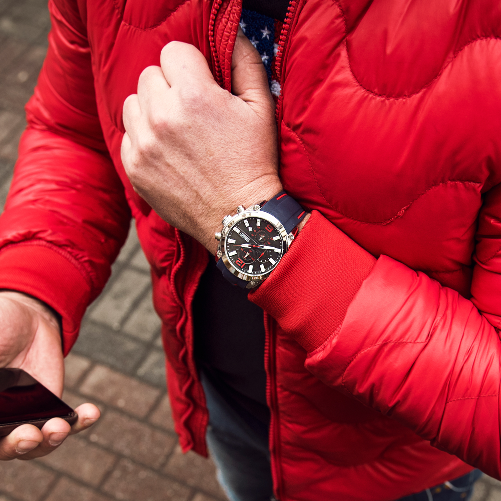 MEGIR Men's Sport Watch Silicone Strap Chronograph Quartz Military Waterproof Wristwatches Relogio Masculino Man Clock 2063