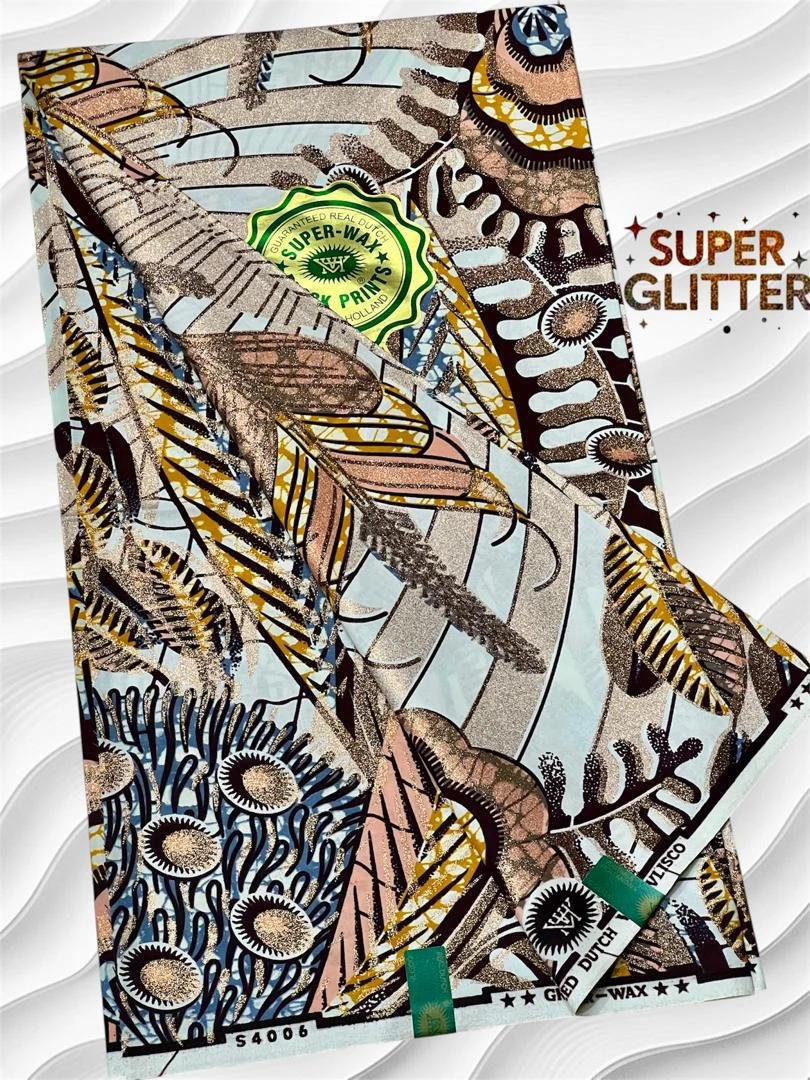 Shine Like Royalty: Original Super Glitter Grand Super Wax – Elite Atamfa Turmi for Stunning Dashiki & High-Fashion African Outfits