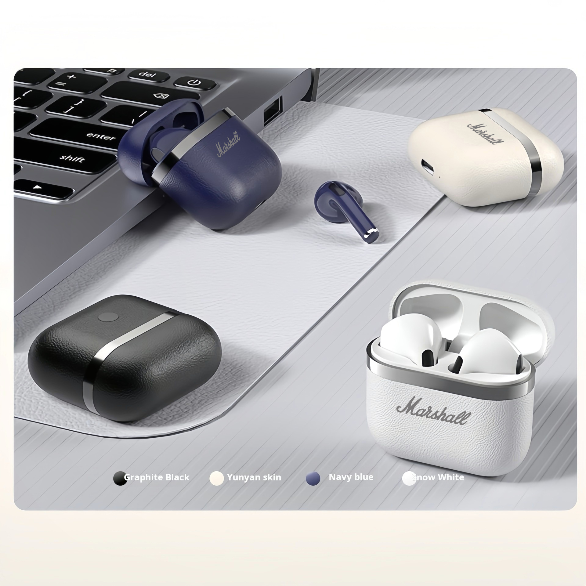 Marshall Wireless Earphone Headset HiFi Stereo Earbuds Sport TWS Headphones Bluetooth Headset With Mic for Android and Apple