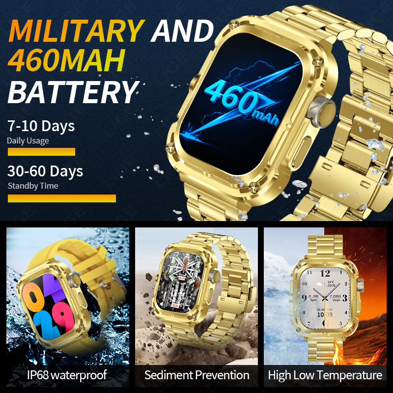 LIGE New GPS Tracker Smart Watch 460mAh Battery 2.1'' HD Screen NFC Compass Men Smartwatch Military Outdoor Sports Watches 2025