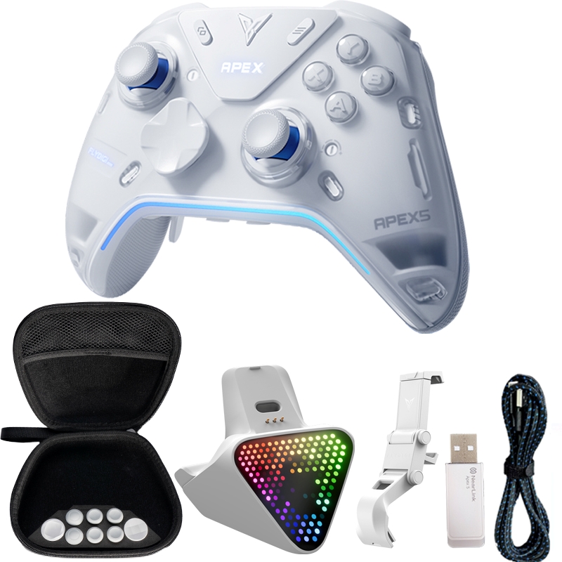 Flydigi apex 5 controller gamepad wireless gamepad for pc /Switch/Phone/TV/tablet computer,charging dock with Cool RGB screen
