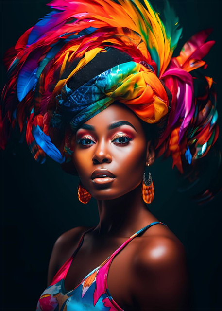 Beautiful African American Woman Canvas Psoters and Prints Sunshine Smiling Girl Pictures Portrait Wall Art Picture Home Decor