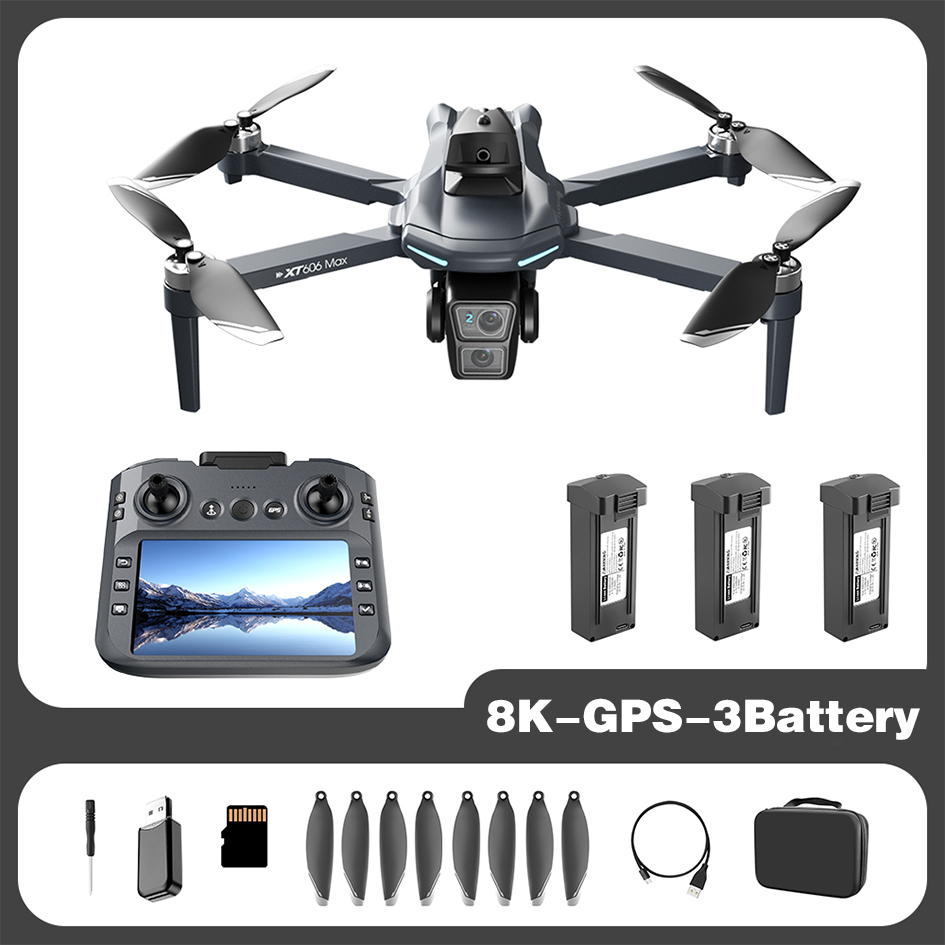 XIAOMI NEW XT606 GPS Drone 8K HD Professional dual camera 5G WIFI FPV Obstacle Avoidance Brushless RC Quadcopter Dron toy MIJIA