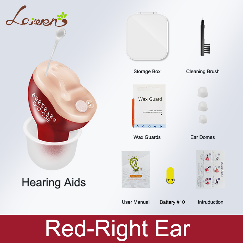 Hearing Aid Invisible Adjustable Wireless Hearing Aids Mini CIC Left/Right Ear Sound Amplifier For Adults Elderly Severe Loss
