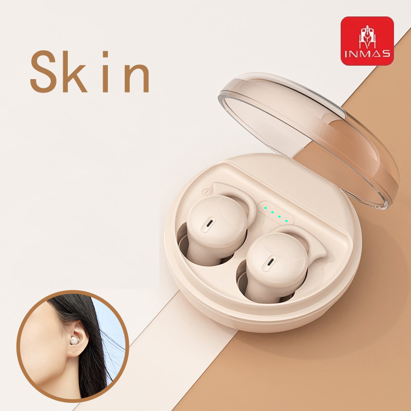 INMAS Q26 ENC Mini Portable Wireless Headsets Bluetooth In-Ear Earphone Noise Reduction Earbud Invisible Sleep Headphones HD Mic