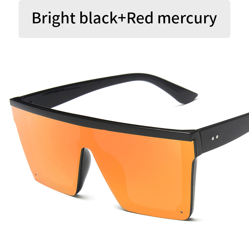 2023 Vintage Male Flat Top Sunglasses Men Brand Black Square Shades UV400 Gradient Sun Glasses For Women Cool One Piece Designer