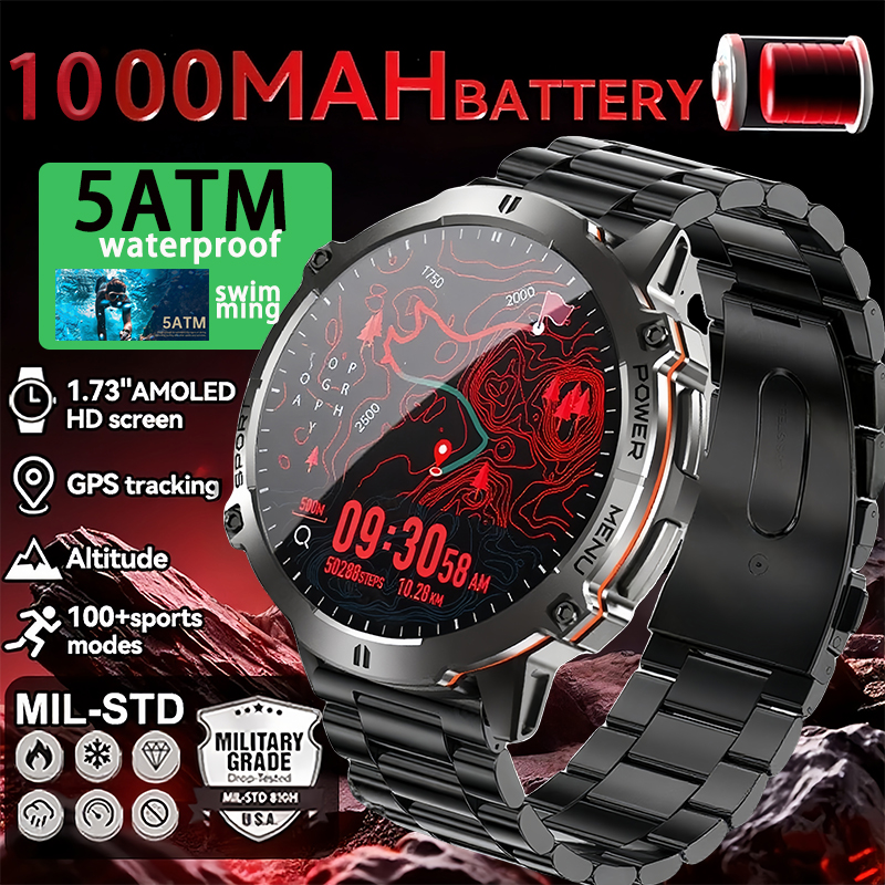 2025 Original TANK T3 Ultra GPS Smart Watch  5ATM Waterproof Smartwatch HD AMOLED 1000mAh Fitness T-Rex 3 Electronic Watches Men