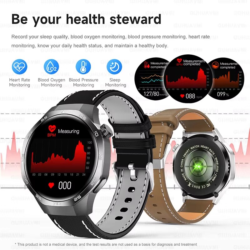 2025 For HUAWEI GT5 Pro GPS Track Smart Watch Men 360*360 AMOLED Screen NFC BT Call Waterproof Health Monitor Man Smartwatches