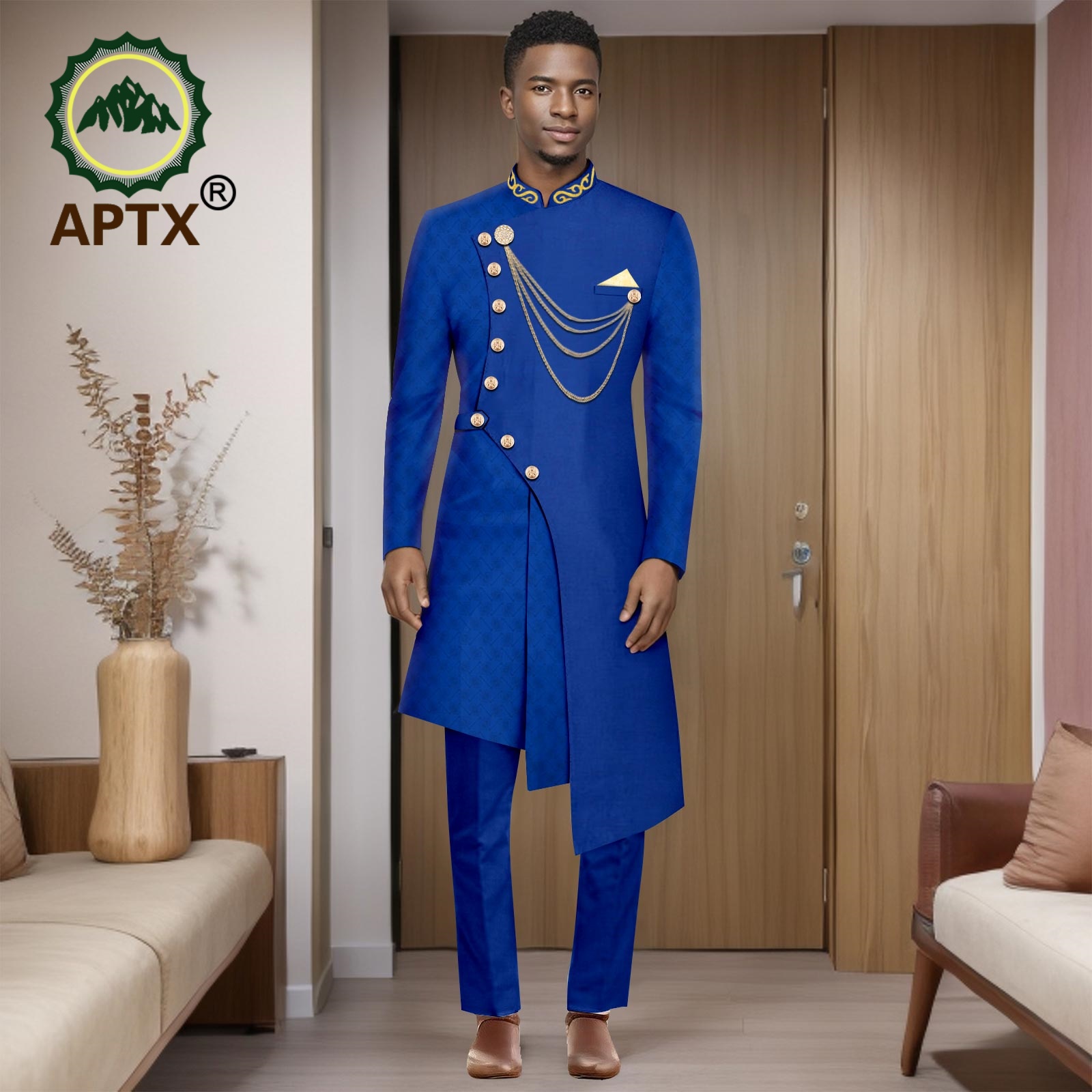 African Suits for Men 2025 Fashion New Two-piece (top + Pants) Men's Set Dashiki Outfits Party Wedding Guy Mens Clothes 2516001