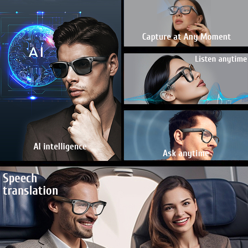LIGE New Smart Glasses with Photochromic Lenses Camera Photography Video ChatGPT AI Interactive Translation Smart Sunglasses Men