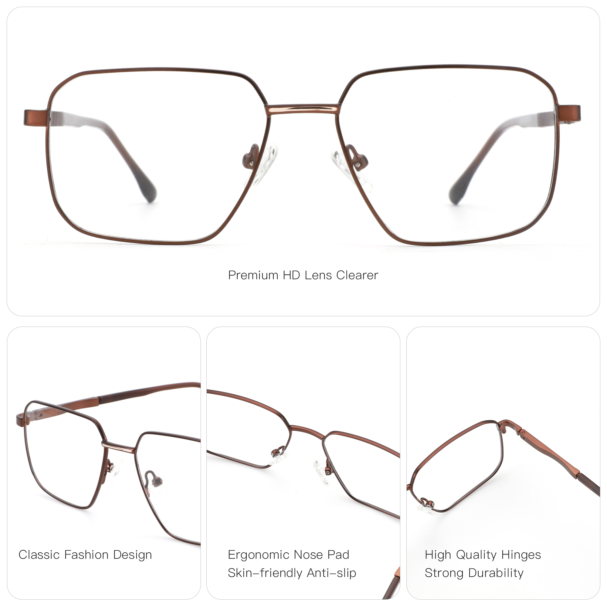 ZENOTTIC (S Size) High-quality Metal&Acetate Prescription Glasses For Men Polygon Anti Blue Light Photochromic Optical Eyewear