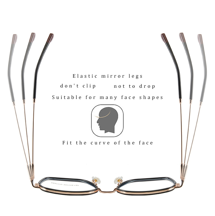 JMISUS Women Metal Prescription Glasses Square Progressive Optical Eyeglasses Anti-Blue Light Myopia/Hyperopia Eyewear