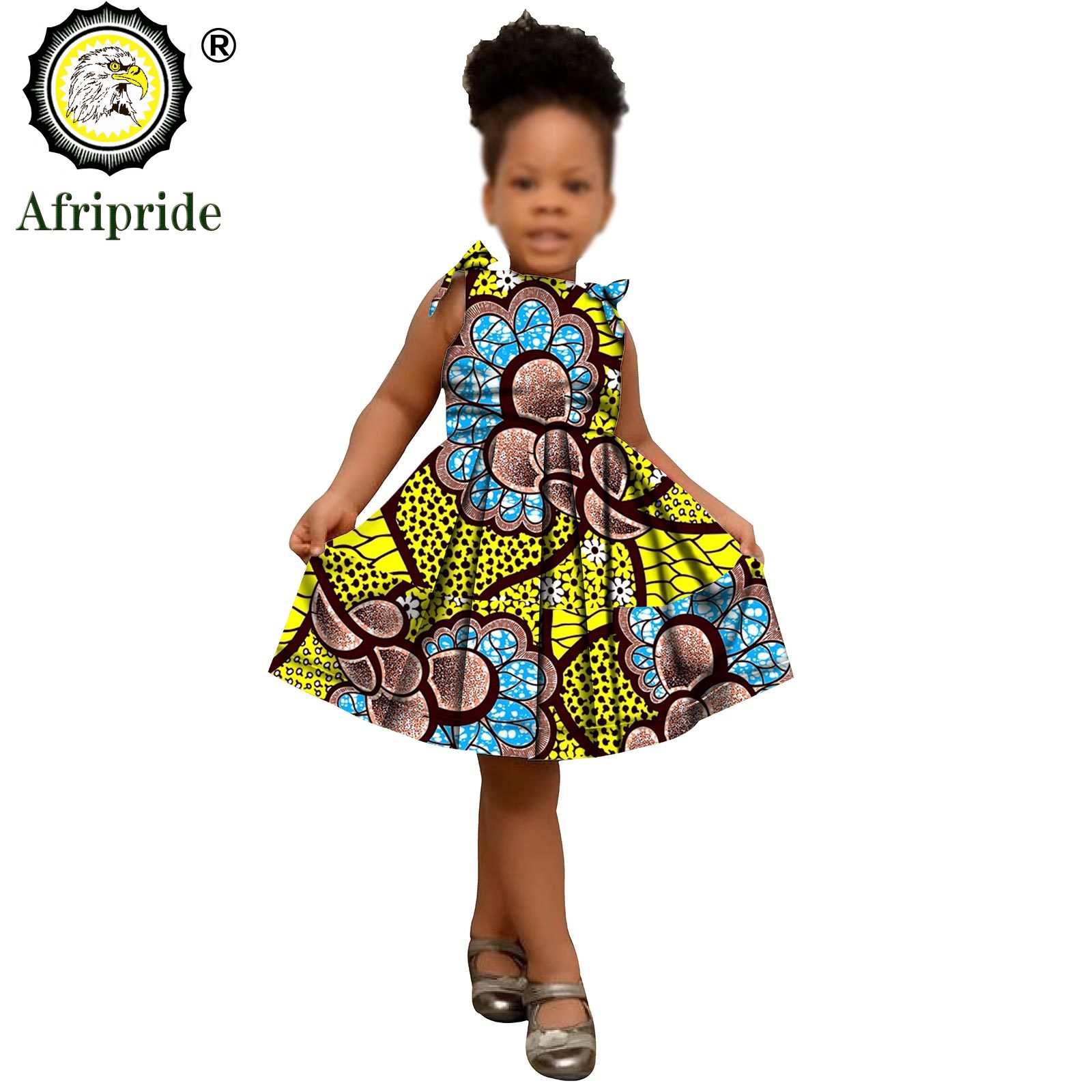 2025 African Children Clothing Kids Dashiki Ankara Print Dresses Sleeveless Lovely Mini Dress for Girl AFRIPRIDE S1940005
