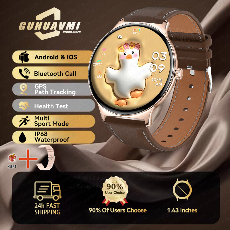 2025 New Smart Watch For Women Gift 1.43 Inch Full Touch Screen Sports Fitness Watches Bluetooth Calls Digital Smartwatch Ladies