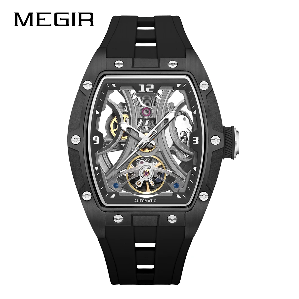 MEGIR 2025 New Men Automatic Mechanical Watches Men Luxury Brand Movemen Stainless Steel Waterproof Watch Relogio
