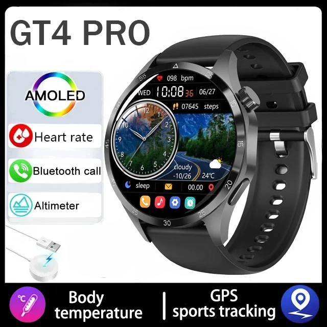 2025 New Mens Smart Watch 360 * 360 Bluetooth Call Smartwatch AMOLED Screen GPS Smart Watches NFC Waterproof Smart Watch for Men
