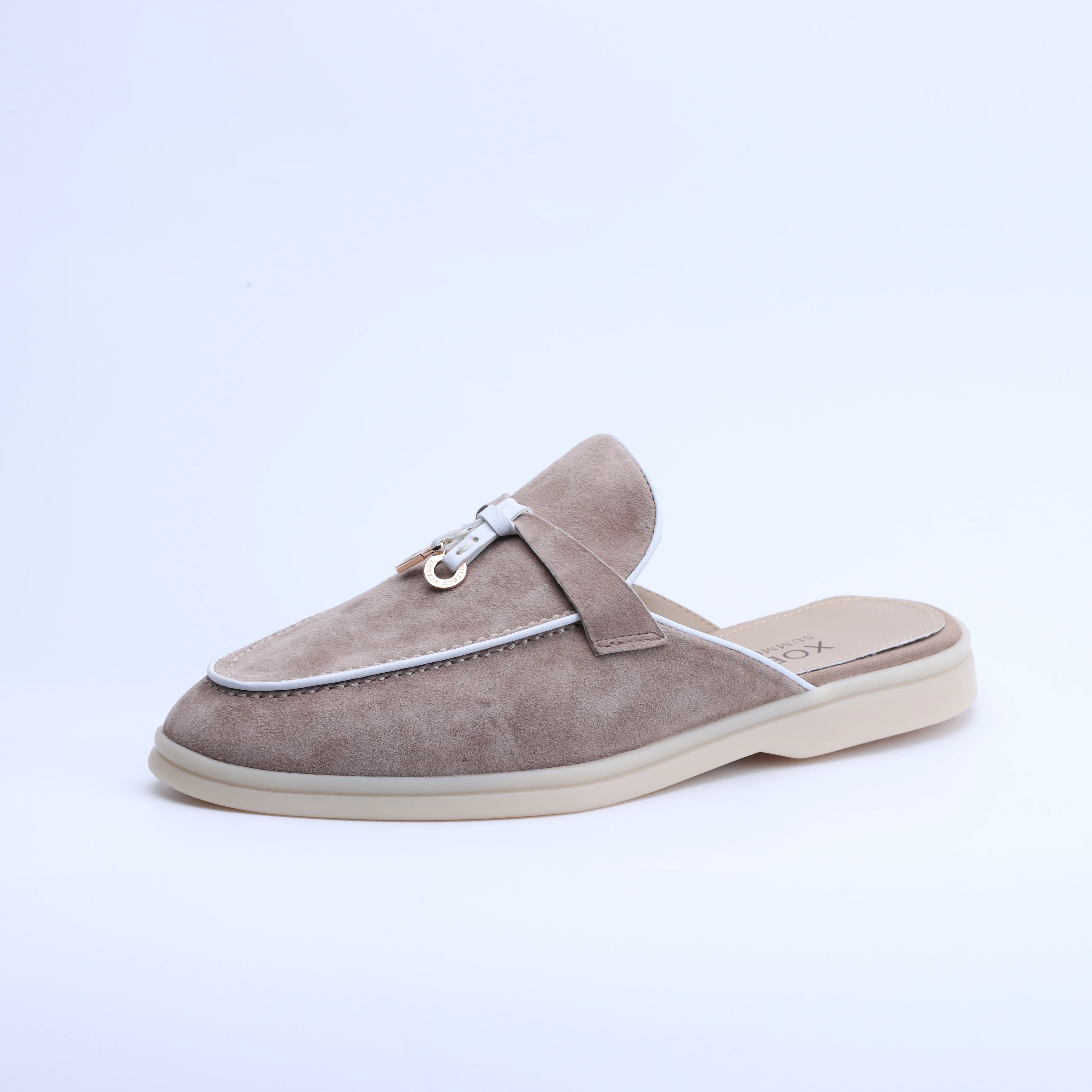 No Logo-Luxury Designer Tassel Suede Leather Loafers for Women 2025 Slip On Slippers Flat Shoes Work Walking Shoes High Quality