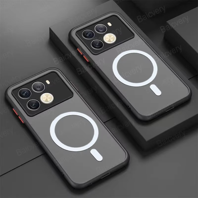 Phone Case For infinix Note 40 Pro Plus 5G Note4G X6851 X6852 X6853 Magnetic Transparent Matte TPU Wireless Charging Cover