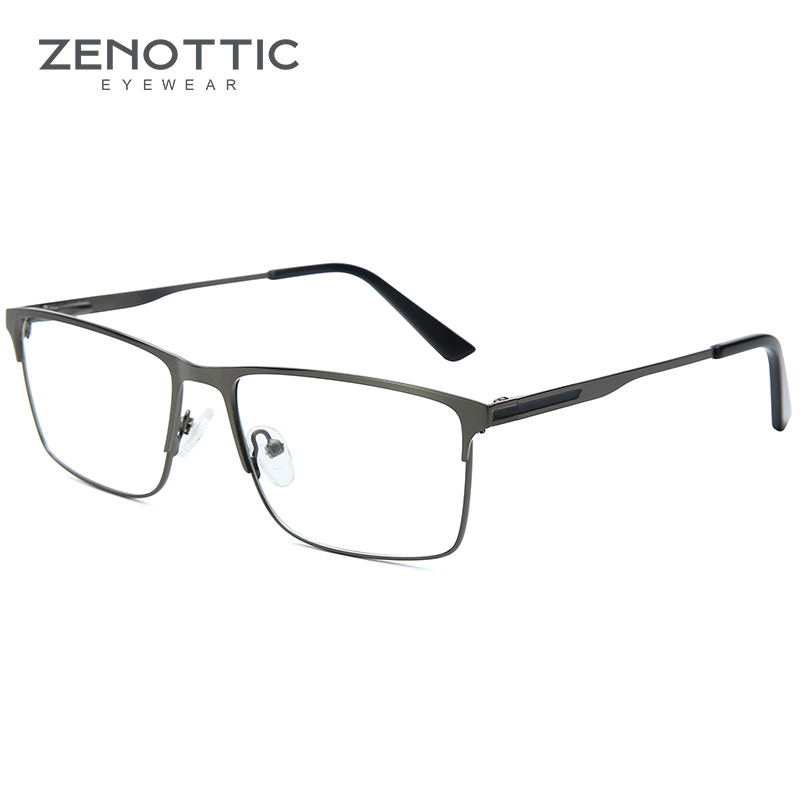 ZENOTTIC Alloy Square Progressive Prescription Glasses for Men Anti Blue Light/Photochromic Optical Eyeglasses